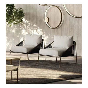 Salida de fábrica moderno aluminio ratán Muebles de <span class=keywords><strong>Jardín</strong></span> sofá largo tejido cuerda al aire libre Patio sofá - Product Image 1