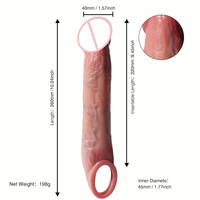Funda Extensora Realista con Control Remoto de 8 Velocidades para Agrandar el Pene Vibrador Juguetes Sexuales Eróticos para Parejas Masturbador