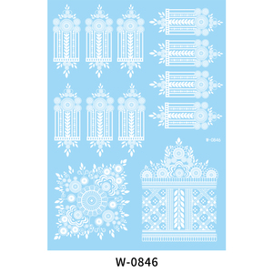 Autocollant de <span class=keywords><strong>tatouage</strong></span> temporaire au henné blanc, <span class=keywords><strong>tatouage</strong></span> flash pour mariée, autocollant de <span class=keywords><strong>tatouage</strong></span> de dentelle blanche imperméable, <span class=keywords><strong>tatouage</strong></span> au henné pour le corps - Product Image 2