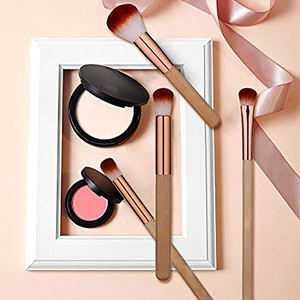 DailyQueen 15 pièces ensemble <span class=keywords><strong>de</strong></span> pinceaux <span class=keywords><strong>de</strong></span> maquillage cosmétiques synthétiques avec manche en bois or <span class=keywords><strong>champagne</strong></span> pour application anti-cernes par les femmes - Product Image 5