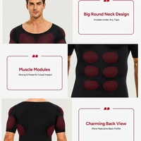 Gilet de compression pectorale pour hommes, gaine amincissante pour gynécomastie, contrôle de la taille, hauts en maille pour le ventre, muscles pectoraux artificiels réalistes