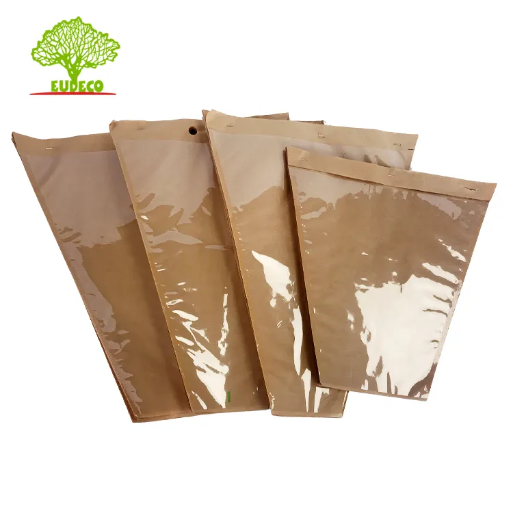 Embalagem de papel bopp reciclado personalizado, mangas de papel de bopp cortadas frescas, ervas, legumes à prova d' água e umidade