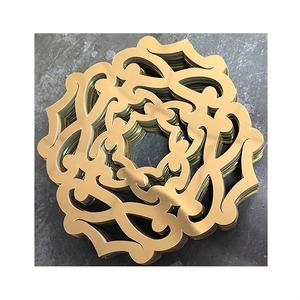 Sets de dessous-de-<span class=keywords><strong>plat</strong></span> en <span class=keywords><strong>carton</strong></span> découpés au laser motif floral, avec sous-verres dorés effet miroir pour mariages et événements à domicile - Product Image 1