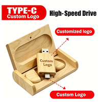 Flashdisk Kayu Custom Logo USB 2.0 3.0 OTG Tipe-C 8GB 16GB 32GB 64GB 128GB Pen Drive Hadiah Bisnis Kreatif Memory Stick