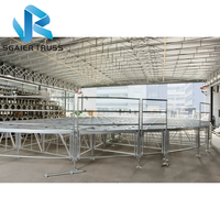 Pied de scène en alliage d'aluminium, hauteur réglable 1-1,5 m, avec grande base pour terrain inégal