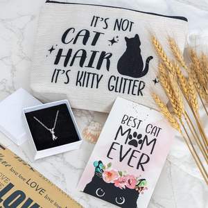 Ensemble <span class=keywords><strong>de</strong></span> cadeaux personnalisés pour animaux <span class=keywords><strong>de</strong></span> compagnie pour les amoureux des chats et des chiens <span class=keywords><strong>Trucs</strong></span> sur le thème des chats fous Lady Friends Girls - Product Image 6