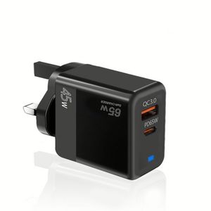 พอร์ต USB 65W ใช้ได้ทั่วโลกเต้ารับติดผนัง45W ปลั๊กแบบยุโรปสหรัฐ QC3.0ที่ชาร์จติดผนัง PD20W Type C - Product Image 6