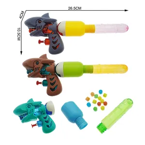 Tubo de caramelo vacío de alta calidad con pistola de agua de tiburón juguetes para niños juguetes de caramelo