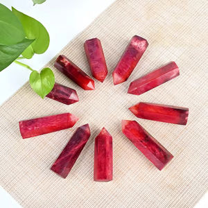 Vente en gros de cristaux naturels de haute qualité, points polis pour la guérison, artisanat en cristal, tour de pierre de lune rouge pour la décoration de la maison - Product Image 5