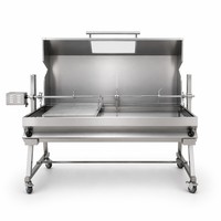 Barbecue de Luxe d'Extérieur à Gaz avec Rôtissoire en Acier Inoxydable, Gril Personnalisé au Gaz Naturel ou Propane, Plaque de Cuisson de Luxe pour Jardin, Capacité de Charge 80kg