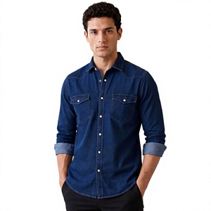 Camisas de Mezclilla de Manga Larga Transpirables de Algodón 100% de la Mejor Calidad para Hombre, Logotipo y Color Personalizados, Ropa Casual de Verano - Product Image 1
