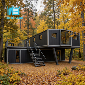 בית מכולות מודולרי נייד דו קומתי, בית טרומי מודרני, בית מכולות מתפרק, מלון יוקרה, 2-3 חדרי שינה, וילה 20-40 רגל. - Product Image 5