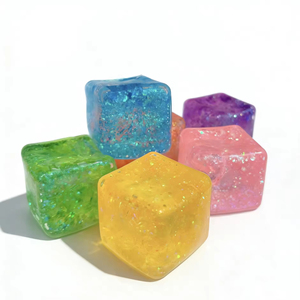Juguete Sensorial Antiestrés Divertido para Niños, Cubo de Hielo Cuadrado con Forma de Copo de Nieve, Maltosa - Product Image 3