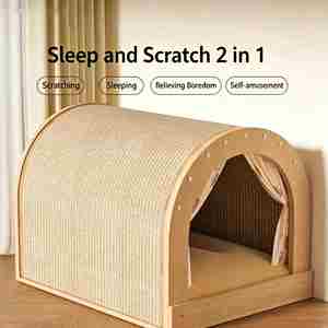 Maison de luxe moderne pour chat et griffoir en sisal imperméable, design ovale surélevé, anti-morsure, haute qualité, pour usage intérieur - Product Image 6