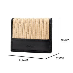Cartera de Hombre Estilo Vintage, Minimalista, con Costuras Decorativas, Bordado de Cuero, Cadenas y Flores, Abierta, Corta, de Poliéster, Gran Venta - Product Image 6