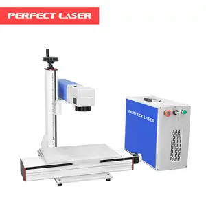 Máquina de marcação a laser de silicone iluminada a laser perfeita, marcador a laser de fibra dividida, guia com eixo X motorizado