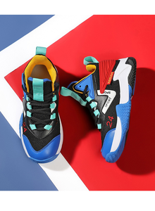 Chaussures de basket-ball pour enfants haut haut dentelle garçon baskets petit enfant grand enfant tissu extensible maille mi-haut bottes de Sport automne - Product Image 5