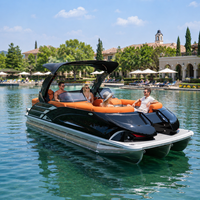 Bateau ponton de luxe S-22A, directement de l'usine, coque en aluminium, sièges personnalisés, console, écran, pêche, moteur hors-bord 200 CV, 12 personnes