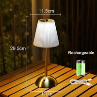 Petite lampe de table plissée rechargeable par USB, lampe de chevet sans fil, lampe de bureau pour chambre à coucher, salon, bureau à domicile, décoration
