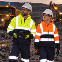 Vêtements de travail de sécurité réfléchissants haute visibilité pour l'extérieur, résistants au froid, chauds, pour le secteur pétrolier, minier, industriel lourd, sweat-shirt de travail haute visibilité personnalisé