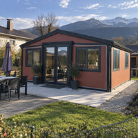 Maison conteneur pliable et extensible de haute qualité pour l'hébergement sur chantier avec structure en acier, type villa