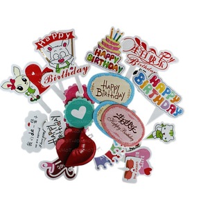 Paper Cake Decorating Flags Birthday Party Dessert Table Decorations Heart Shape Disposable Cake Decoration Inserts Bulk Pack - Product Image 5