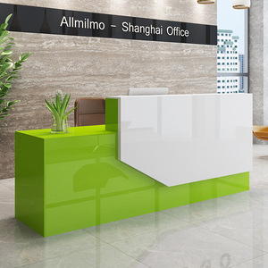 QT299-Modern Sang Trọng Bàn Tiếp Tân Biểu Tượng Tùy Chỉnh MDF Nhân Tạo Đá Màu Hồng Cho Văn Phòng Siêu Thị Phía Trước Xây Dựng Salon Cửa Hàng - Product Image 3