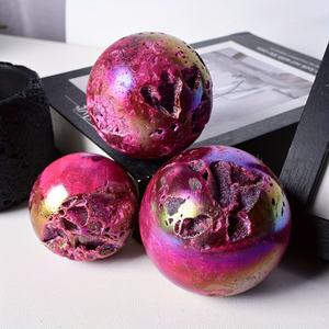Esfera de Esfalerita Roja Aura, Cristal Natural Pulido al por Mayor, Bola de Cristal para Artesanía, Fengshui, Decoración del Hogar - Product Image 4