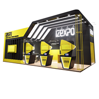 Stand d'exposition modulaire en panneaux de bois, stand d'exposition pour salon professionnel, stand d'exposition pour événement, taille modulable 10x30 pieds, stand réutilisable