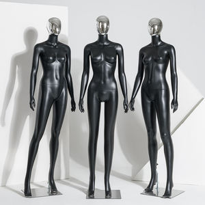 Fabrika fiyat Pp plastik mat siyah tam vücut galvanik kafa elbise formu mankeni kadın manken bebek giysi ekran için - Product Image 5