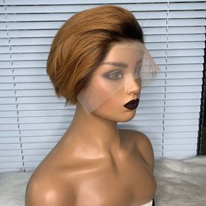 Peluca de cabello humano liso con corte pixie, pelo corto con corte <span class=keywords><strong>bob</strong></span>, color piano, <span class=keywords><strong>2022</strong></span> - Product Image 5