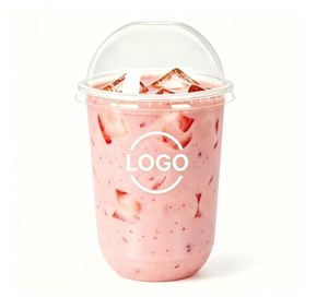 Vasos Desechables Ecológicos Transparentes de PET en Forma de U de 12 oz con Tapa de 89 mm para Té de Burbujas con Hielo y Café, con Logotipo Personalizado - Product Image 1