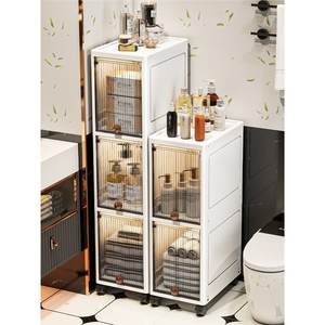 Armoire de rangement rectangulaire pour salle de bain Lida 50x30 cm, autoportante avec comptoir en pierre microcristalline, gris durable - Product Image 2