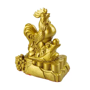 Personalizar Chinês 12 zodíaco bronze arte tabela decoração superior casa metal animal ouro galo ornamento