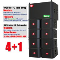 Module de ligne acoustique compacte double 8 pouces 500W, sensibilité 96dB, 85-20KHz, couverture 10x120, crossover passif pour la parole, la musique et le son surround