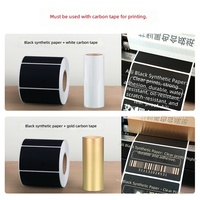 Label Kertas Sintetis PP Hitam Pita Karbon Emas Matte Putih 100 80 70 65 60 50 40 30 Printer Transfer Termal Dari Hebei