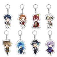 Porte-clés en acrylique Twisted Wonderland, pendentif de sac, porte-clés de voiture, accessoire créatif de dessin animé, pendentif de sac à dos, cadeau