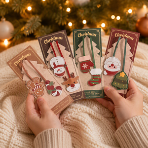 Marcadores de Libros Navideños de Cuero PU, Marcadores de Páginas para Niños, Regalo para Niños - Product Image 1