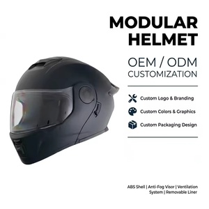 Casco Modular Personalizado de ABS para Motocicleta con Batería de Gran Capacidad de 1200 mAh, Protector de Cabeza, Cascos de Moto para Adultos - Product Image 1