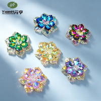 Aksesoris Bahan Gaun Pengantin Gaya Shank Anting Corsage Buatan Tangan DIY Bunga Kristal Berwarna-warni Baru