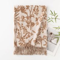Nouvelle Écharpe Longue Femme Hiver à Motif Écossais avec Pompons, Isolation Thermique, Écologique, Vente en Gros, Personnalisable