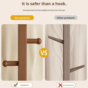 مرآة خشبية كاملة الطول دوارة ومتحركة مع مساحة تخزين، تصميم بسيط وعصري للاستخدام في غرفة النوم - Product Image 4