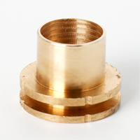 H62 Brass Slot Flange Bushing With Internal Thread CNC Turn Anti Corrosion Leak Proof Custom Fluid Pipeline Connector Fitting
