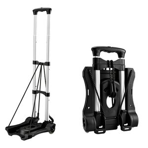 Chariot pliable léger en aluminium/TPR, capacité de 88 lb, deux roues, pour déménagement, courses, bagages, noir - Product Image 1