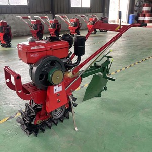 Micro Tiller Diesel Farm <b>Cultivator</b> Single Track Red Multifunctional For Soil Tilling And Plowing - Product Image 1