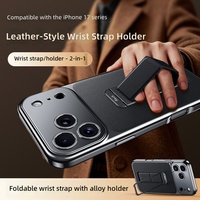 Coque de téléphone en cuir de haute qualité avec support en alliage et bracelet, modèle professionnel, pour iPhone 17 Pro Max 16 14 15 – Nouveauté très demandée