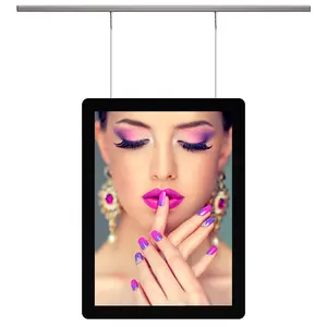 Rectangle Backlit Magnetic Advertising Display Digital Window Hanging A2 A3 A4 Light Box Photo Frame With Led