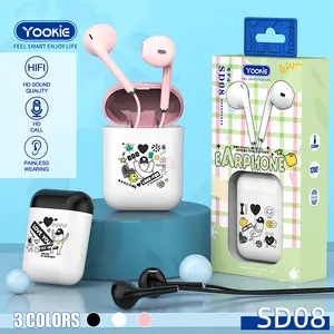 Yookie หูฟังแบบมีสายหูฟัง3.5มม. พร้อมไมโครโฟนสำหรับโทรศัพท์มือถือ