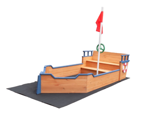 กล่องทรายสำหรับเด็กทรงเรือทำจากไม้ - Product Image 5