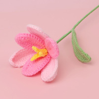 Bunga Tulip Cantik yang Mekar, Bunga Buatan dari Wol Tenun Tangan, Hadiah Ramah Lingkungan untuk Hari Ibu & Tahun Baru Imlek